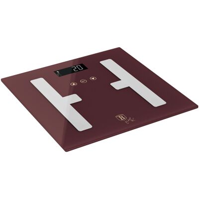 Cantar digital pentru baie Berlinger Haus, Leonardo, 30x30 cm, max 180 kg, sticla temperata, visiniu mat Cantar digital pentru baie Berlinger Haus, Leonardo, 30x30 cm, max 180 kg, sticla temperata, visiniu mat