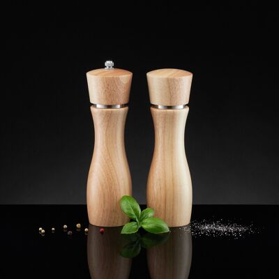 Set rasnita si solnita Natural, Ambition, 20 cm, lemn/otel, maro Set rasnita si solnita Natural, Ambition, 20 cm, lemn/otel, maro