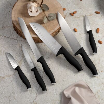Set 6 cutite Berlinger Haus, Matte Black, inox, negru Set 6 cutite Berlinger Haus, Matte Black, inox, negru