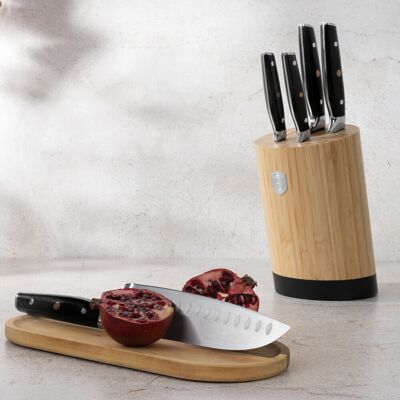 Set 5 cutite cu suport Berlinger Haus, Matte Black, inox/bambus, negru/natur Set 5 cutite cu suport Berlinger Haus, Matte Black, inox/bambus, negru/natur
