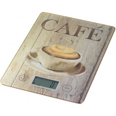Cantar digital de bucatarie Cafe Wenko, 14 x 19.5 x 1.2 cm, sticla termorezistenta, bej Cantar digital de bucatarie Cafe Wenko, 14 x 19.5 x 1.2 cm, sticla termorezistenta, bej