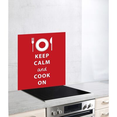 Protectie perete bucatarie, Wenko, Keep Calm, 60 x 70 cm, sticla termorezistenta, rosu/alb Protectie perete bucatarie, Wenko, Keep Calm, 60 x 70 cm, sticla termorezistenta, rosu/alb