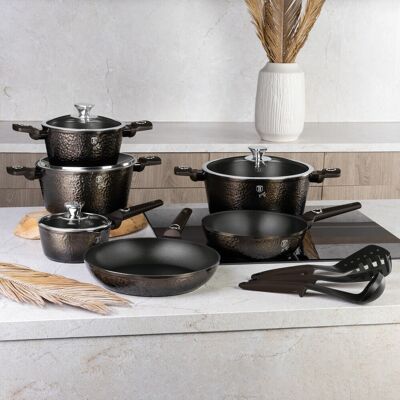 Set pentru gatit Berlinger Haus, Primal Gloss, 15 piese, aluminiu forjat, negru Set pentru gatit Berlinger Haus, Primal Gloss, 15 piese, aluminiu forjat, negru