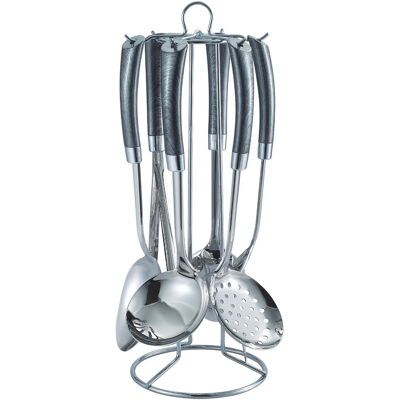 Set ustensile de bucatarie 7 piese, Zokura, inox/plastic Set ustensile de bucatarie 7 piese, Zokura, inox/plastic