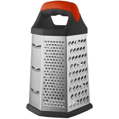 Razatoare cu 6 laturi si recipient colector, Zokura, 23 cm, inox Razatoare cu 6 laturi si recipient colector, Zokura, 23 cm, inox