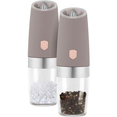 Set 2 rasnite pentru sare/piper Berlinger Haus, Taupe, plastic/ceramica, taupe mat Set 2 rasnite pentru sare/piper Berlinger Haus, Taupe, plastic/ceramica, taupe mat
