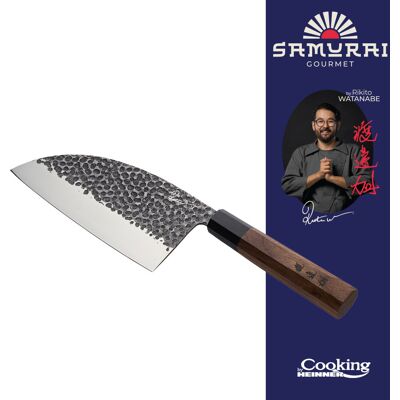 Satar, Samurai Gourmet by Rikito Watanabe si Cooking by Heinner, 17 cm, inox/lemn, maro Satar, Samurai Gourmet by Rikito Watanabe si Cooking by Heinner, 17 cm, inox/lemn, maro