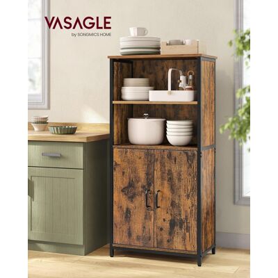 Biblioteca / Dulap bucatarie Industrial Vasagle, 60x35x125 cm, PAL/otel, maro rustic Biblioteca / Dulap bucatarie Industrial Vasagle, 60x35x125 cm, PAL/otel, maro rustic