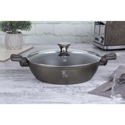 Oala cu capac Berlinger Haus, Crystal, 28 cm, 3.8 L, aluminiu forjat, sampanie Oala cu capac Berlinger Haus, Crystal, 28 cm, 3.8 L, aluminiu forjat, sampanie