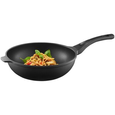 Tigaie Wok Enzo, Ambition, 28 cm, aluminiu, negru Tigaie Wok Enzo, Ambition, 28 cm, aluminiu, negru