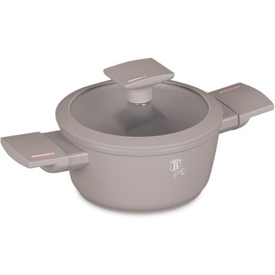 Cratita cu capac Berlinger Haus, Taupe, 14 cm, 700 ml, aluminiu forjat, taupe mat Cratita cu capac Berlinger Haus, Taupe, 14 cm, 700 ml, aluminiu forjat, taupe mat
