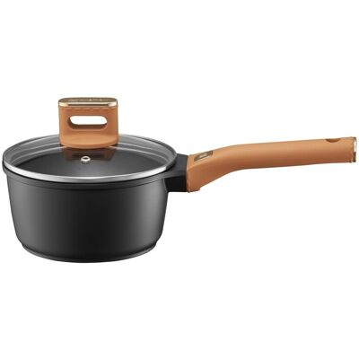 Cratita cu capac Camel, Ambition, 16 cm, 1.4 L, aluminiu, negru/maro Cratita cu capac Camel, Ambition, 16 cm, 1.4 L, aluminiu, negru/maro