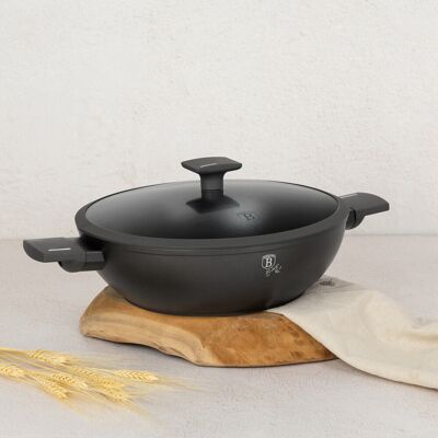 Tigaie Wok cu capac Berlinger Haus, Anthracite, 30 cm, aluminiu forjat, antracit mat Tigaie Wok cu capac Berlinger Haus, Anthracite, 30 cm, aluminiu forjat, antracit mat