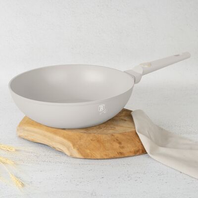 Tigaie Wok Berlinger Haus, Sahara, 28 cm, 3.2 L, aluminiu forjat, crem mat Tigaie Wok Berlinger Haus, Sahara, 28 cm, 3.2 L, aluminiu forjat, crem mat