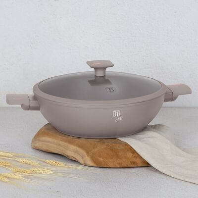 Tigaie Wok cu capac Berlinger Haus, Taupe, 30 cm, aluminiu forjat, taupe mat Tigaie Wok cu capac Berlinger Haus, Taupe, 30 cm, aluminiu forjat, taupe mat