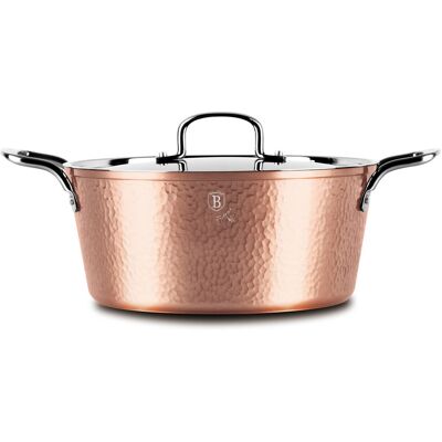 Oala cu capac Berlinger Haus, Hammered Copper, 26 cm, 5.2 L, aluminiu forjat, cupru Oala cu capac Berlinger Haus, Hammered Copper, 26 cm, 5.2 L, aluminiu forjat, cupru