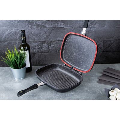 Tigaie dubla Berlinger Haus, Granit Diamond , 32x24x7 cm, aluminiu turnat, negru Tigaie dubla Berlinger Haus, Granit Diamond , 32x24x7 cm, aluminiu turnat, negru