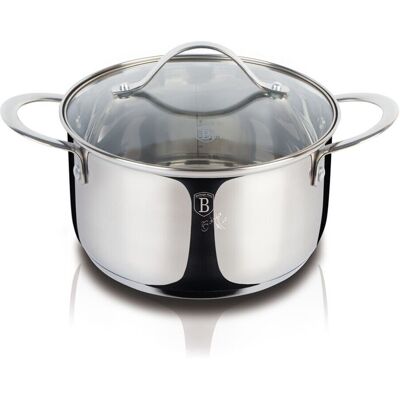 Oala cu capac Berlinger Haus, Silver Jewellery, 18 cm, 2.6 L, inox 18/10, argintiu Oala cu capac Berlinger Haus, Silver Jewellery, 18 cm, 2.6 L, inox 18/10, argintiu