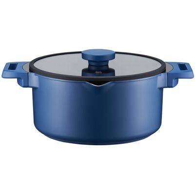 Oala cu capac Cobalt, Ambition, 20 cm, 2.6 L, aluminiu, bleumarin Oala cu capac Cobalt, Ambition, 20 cm, 2.6 L, aluminiu, bleumarin