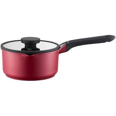 Cratita cu capac Noel, Ambition, 18 cm, 1.9 L, aluminiu, visiniu/negru Cratita cu capac Noel, Ambition, 18 cm, 1.9 L, aluminiu, visiniu/negru