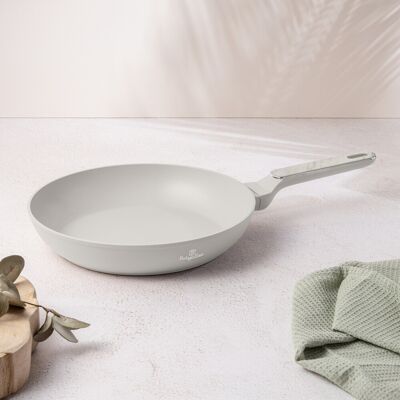 Tigaie Berlinger Haus, Sahara Marble, 28 cm, 2.4 L, aluminiu forjat, crem mat/marmura Tigaie Berlinger Haus, Sahara Marble, 28 cm, 2.4 L, aluminiu forjat, crem mat/marmura