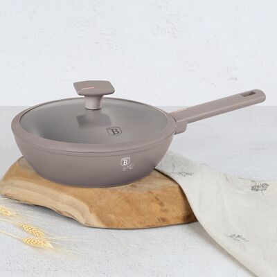 Tigaie adanca cu capac Berlinger Haus, Taupe, 24 cm, 2.3 L, aluminiu forjat, taupe mat Tigaie adanca cu capac Berlinger Haus, Taupe, 24 cm, 2.3 L, aluminiu forjat, taupe mat