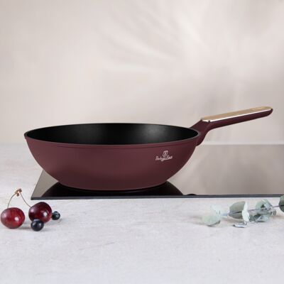 Tigaie Wok Berlinger Haus, Leonardo Nordic, 28 cm, 3.5 L, aluminiu forjat, visiniu mat Tigaie Wok Berlinger Haus, Leonardo Nordic, 28 cm, 3.5 L, aluminiu forjat, visiniu mat