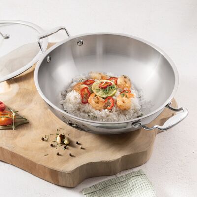 Tigaie Wok cu capac Berlinger Haus, Copper Touch, 28 cm, inox, argintiu Tigaie Wok cu capac Berlinger Haus, Copper Touch, 28 cm, inox, argintiu