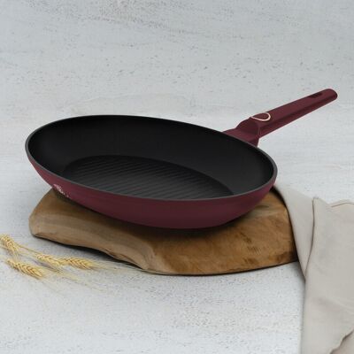 Tigaie pentru peste Berlinger Haus, Leonardo, 35 cm, aluminiu forjat, visiniu mat Tigaie pentru peste Berlinger Haus, Leonardo, 35 cm, aluminiu forjat, visiniu mat