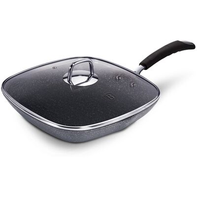 Tigaie grill cu capac Berlinger Haus, Stone Touch, 28 cm, 2.1 L, aluminiu forjat, gri Tigaie grill cu capac Berlinger Haus, Stone Touch, 28 cm, 2.1 L, aluminiu forjat, gri