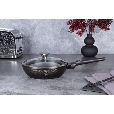 Tigaie adanca cu capac Berlinger Haus, Primal Gloss, 24 cm, 2.3 L, aluminiu forjat, negru Tigaie adanca cu capac Berlinger Haus, Primal Gloss, 24 cm, 2.3 L, aluminiu forjat, negru