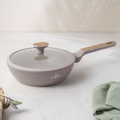 Tigaie adanca cu capac Berlinger Haus, Taupe Nordic, 24 cm, 2.3 L, aluminiu forjat, taupe mat/natur Tigaie adanca cu capac Berlinger Haus, Taupe Nordic, 24 cm, 2.3 L, aluminiu forjat, taupe mat/natur