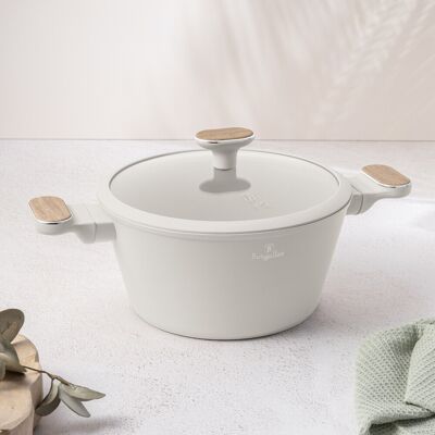 Oala cu capac Berlinger Haus, Sahara Nordic, 24 cm, 4.3 L, aluminiu forjat, crem mat/natur Oala cu capac Berlinger Haus, Sahara Nordic, 24 cm, 4.3 L, aluminiu forjat, crem mat/natur
