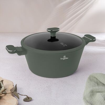 Oala cu capac Berlinger Haus, Matte Green, 28 cm, 6.1 L, aluminiu forjat, verde mat Oala cu capac Berlinger Haus, Matte Green, 28 cm, 6.1 L, aluminiu forjat, verde mat