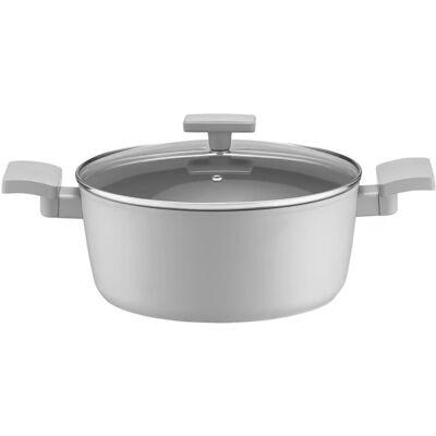 Oala cu capac Gris, Ambition, 28 cm, 6.5 L, aluminiu forjat, strat antiaderent Qualum Basic, gri Oala cu capac Gris, Ambition, 28 cm, 6.5 L, aluminiu forjat, strat antiaderent Qualum Basic, gri