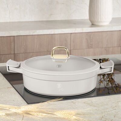 Oala cu capac Berlinger Haus, Sahara, 28 cm, 4.2 L, fonta, crem mat Oala cu capac Berlinger Haus, Sahara, 28 cm, 4.2 L, fonta, crem mat