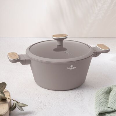 Oala cu capac Berlinger Haus, Taupe Nordic, 24 cm, 4.3 L, aluminiu forjat, taupe mat/natur Oala cu capac Berlinger Haus, Taupe Nordic, 24 cm, 4.3 L, aluminiu forjat, taupe mat/natur
