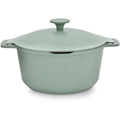 Oala cu capac Fern, Ambition, 24 cm, 4.4 L, aluminiu, verde/negru Oala cu capac Fern, Ambition, 24 cm, 4.4 L, aluminiu, verde/negru