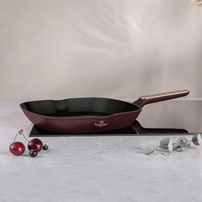 Tigaie grill Berlinger Haus, Leonardo Nordic, 28 cm, 2.1 L, aluminiu forjat, visiniu mat Tigaie grill Berlinger Haus, Leonardo Nordic, 28 cm, 2.1 L, aluminiu forjat, visiniu mat