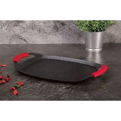 Tava grill Berlinger Haus, Burgundy, 36x23 cm, aluminiu forjat, rosu/negru Tava grill Berlinger Haus, Burgundy, 36x23 cm, aluminiu forjat, rosu/negru