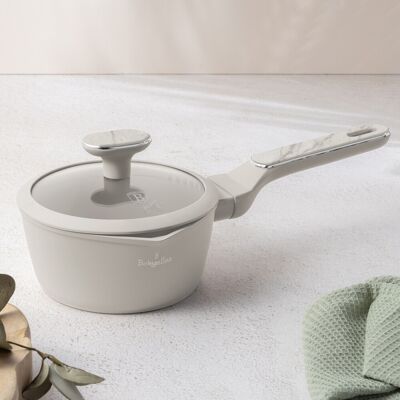 Cratita cu capac Berlinger Haus, Sahara Marble, 16 cm, 1.2 L, aluminiu forjat, crem mat/marmura Cratita cu capac Berlinger Haus, Sahara Marble, 16 cm, 1.2 L, aluminiu forjat, crem mat/marmura