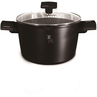 Oala cu capac pentru paste/orez Berlinger Haus, Matte Black, 24 cm, 6 L, aluminiu forjat, negru Oala cu capac pentru paste/orez Berlinger Haus, Matte Black, 24 cm, 6 L, aluminiu forjat, negru