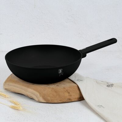 Tigaie Wok Berlinger Haus, Matte Black, 28 cm, 3.2 L, aluminiu forjat, negru Tigaie Wok Berlinger Haus, Matte Black, 28 cm, 3.2 L, aluminiu forjat, negru
