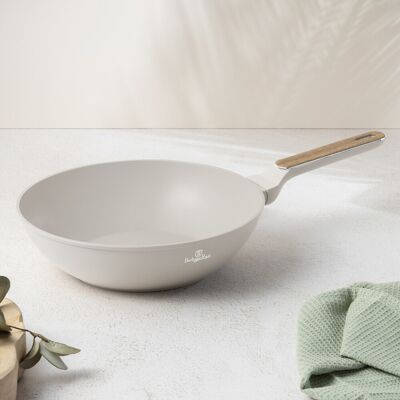 Tigaie Wok Berlinger Haus, Sahara Nordic, 28 cm, 3.5 L, aluminiu forjat, crem mat/natur Tigaie Wok Berlinger Haus, Sahara Nordic, 28 cm, 3.5 L, aluminiu forjat, crem mat/natur