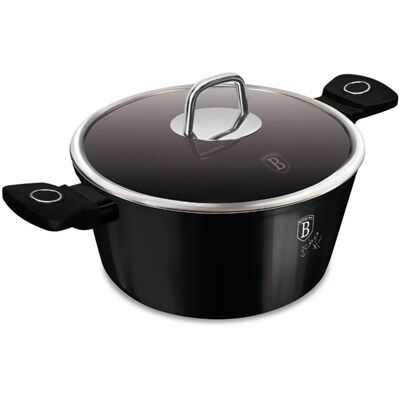 Oala cu capac Berlinger Haus, Black Vantage, 28 cm, 6.1 L, aluminiu forjat, negru lucios Oala cu capac Berlinger Haus, Black Vantage, 28 cm, 6.1 L, aluminiu forjat, negru lucios