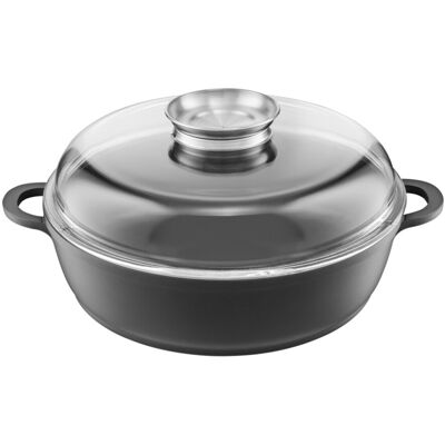 Tigaie adanca prajire cu capac Taurus, Ambition. 28 cm, aluminiu turnat, invelis teflon Platinum Plus Tigaie adanca prajire cu capac Taurus, Ambition. 28 cm, aluminiu turnat, invelis teflon Platinum Plus