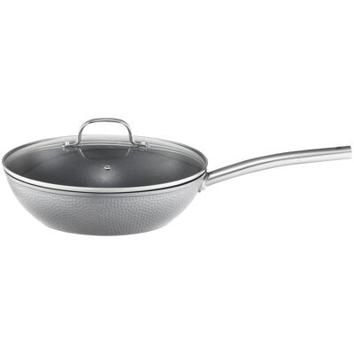 Tigaie Wok cu capac Bubble, Ambition, 28 cm, 3.4 L, aluminiu, gri Tigaie Wok cu capac Bubble, Ambition, 28 cm, 3.4 L, aluminiu, gri