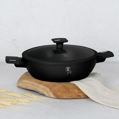 Oala cu capac Berlinger Haus, Matte Black, 28 cm, 3.8 L, aluminiu forjat, negru Oala cu capac Berlinger Haus, Matte Black, 28 cm, 3.8 L, aluminiu forjat, negru