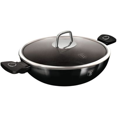 Tigaie Wok cu capac Berlinger Haus, Black Vantage, 30 cm, aluminiu forjat, negru lucios Tigaie Wok cu capac Berlinger Haus, Black Vantage, 30 cm, aluminiu forjat, negru lucios
