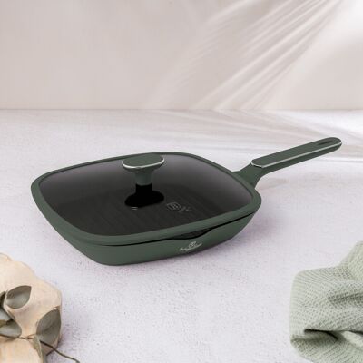 Tigaie grill cu capac Berlinger Haus, Matte Green, 28 cm, 2.1 L, aluminiu forjat, verde mat Tigaie grill cu capac Berlinger Haus, Matte Green, 28 cm, 2.1 L, aluminiu forjat, verde mat